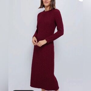 Elegant Burgundy Hyacinth House/Tuckernuck Textured Knit Dress NWT
